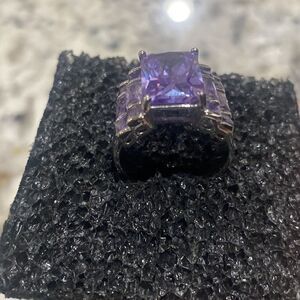 ❤️ Beautiful Purple Amethyst triple stone ring❤️
